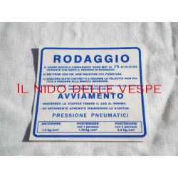 ADESIVO RODAGGIO COLORE BLU PER VESPA RALLY 180-200