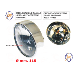 FARO FANALE GRUPPO OTTICO SIEM PER VESPA 150 VBA VBB1 VBB2 VNB3 VNB4 VNB5 VNB6 GS 150 VS5 GS 160