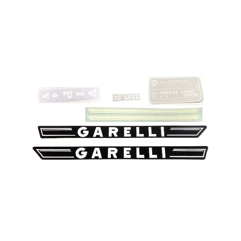 GARELLI VIP 4 DE LUXE 4V kit completo ADESIVI COLORE NERO SCRITTA BIANCA