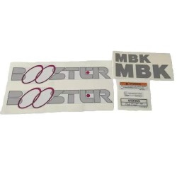 Mbk Booster 1° serie Kit Adesivi Stickers aufkleber fondo bianco scritta grigio chiaro rosa