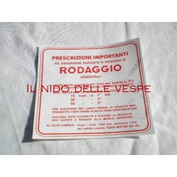 ADESIVO RODAGGIO 3 MARCE 5% VESPA V1-15T,V30-33,VM1-2,VU1,VN1-2,VL1-3,VB1,VNA