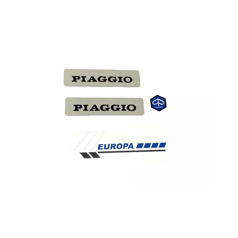 KIT ADESIVI AUFKLEBER STICKER ADESIVI PIAGGIO-VESPA SI EUROPA  (TARGHETTA IN RILIEVO]